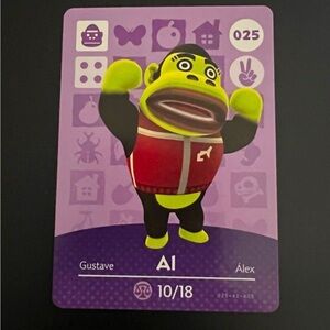Nintendo Al #025 Animal Crossing Series 1 Amiibo Card